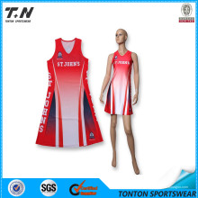 Alta qualidade Sublimation Custom Netball Dress